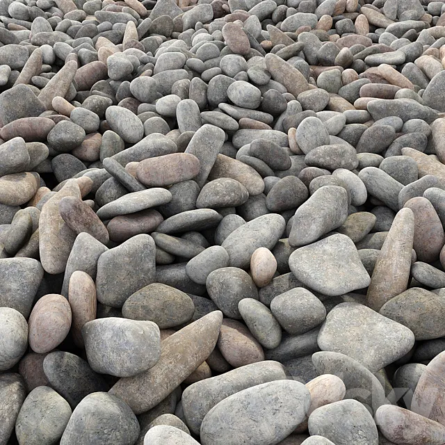 Road from sea pebbles 3DModel