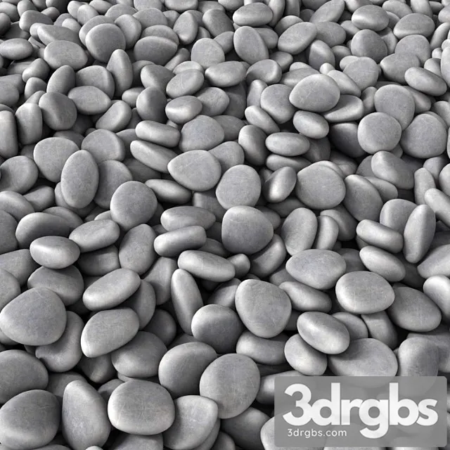 Road gray smooth pebble 3D Model Download