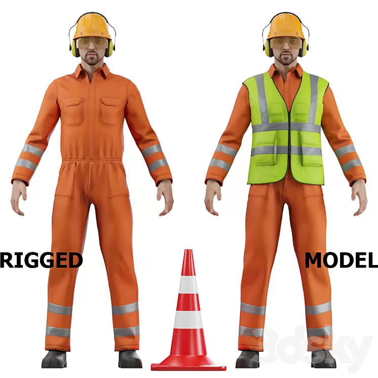Road worker 3D Model