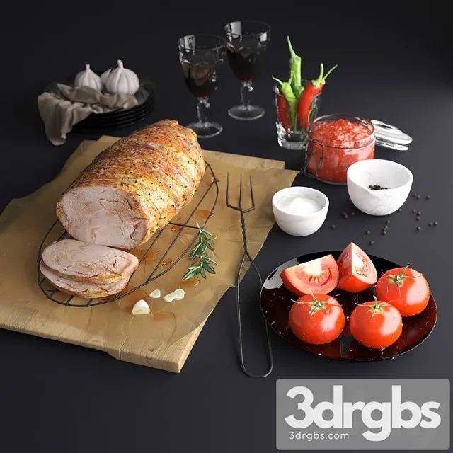 Roast Pork 3D Model Free