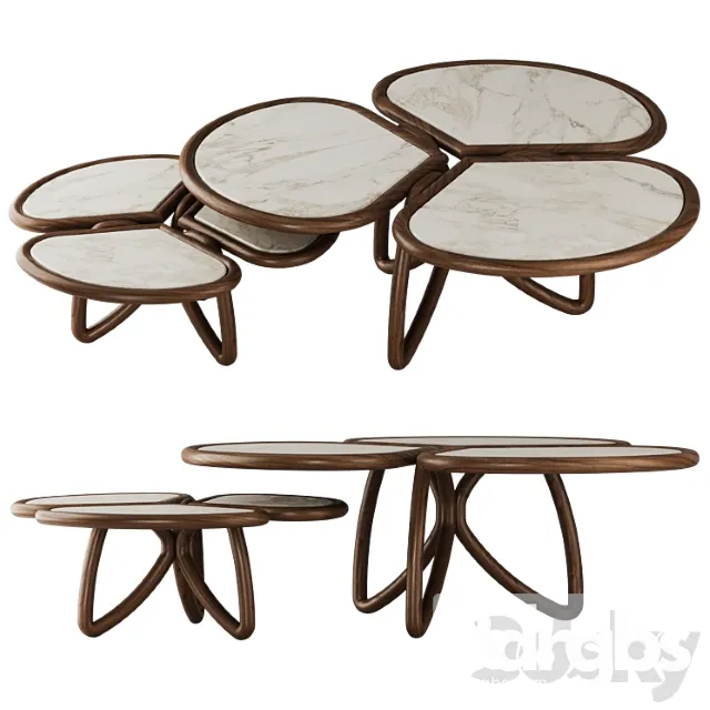 Roatan Set Coffee Table By Alma De Luce 1 3D Model Free