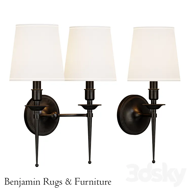 Robert Abbey Cedric 1-Light 2-Light Wall Sconce.1 3D Model Free