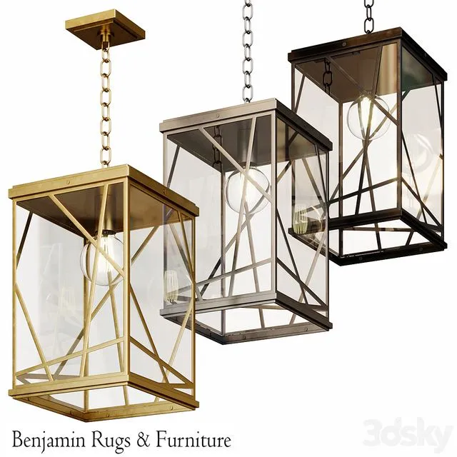 Robert Abbey Michael Berman Bond Clear Glass Pendant 3D Model