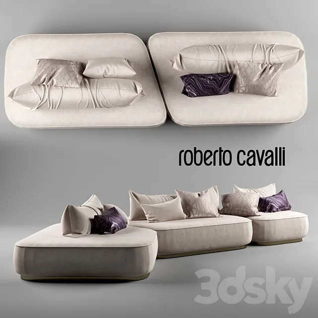 Roberto Cavalli - Baltimora modular sofa 3D Model
