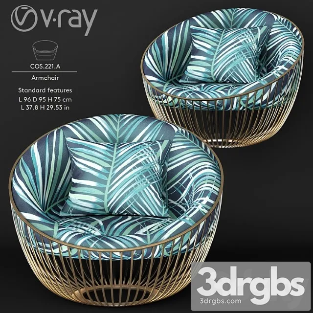 Roberto cavalli Cosmopolitan tropical armchair 3D Model Free