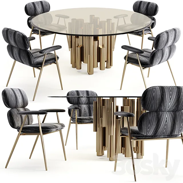 Roberto Cavalli Dining Set 1 3DModel