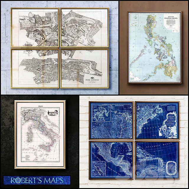 Roberts Maps – set 13 3DModel