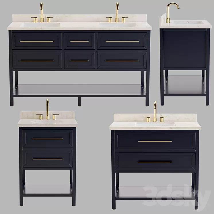 Robertson Mahogany Console 3D Model