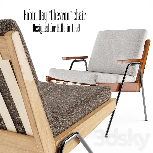 ROBIN DAY CHEVRON CHAIR HILLE 1959 3DModel