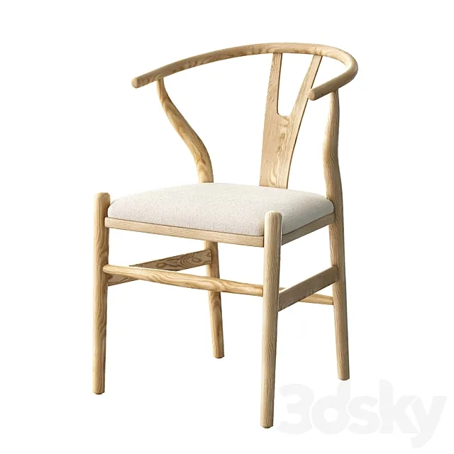 Robin Wishbone Dining Chair 3D Model