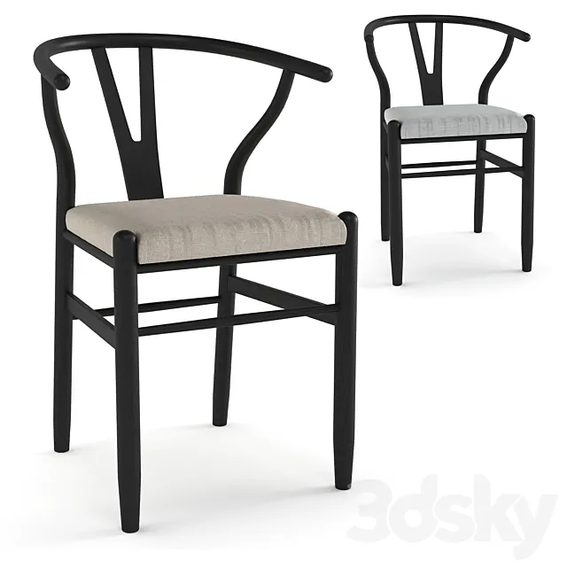 Robin Wishbone Dining Chair 3D Model