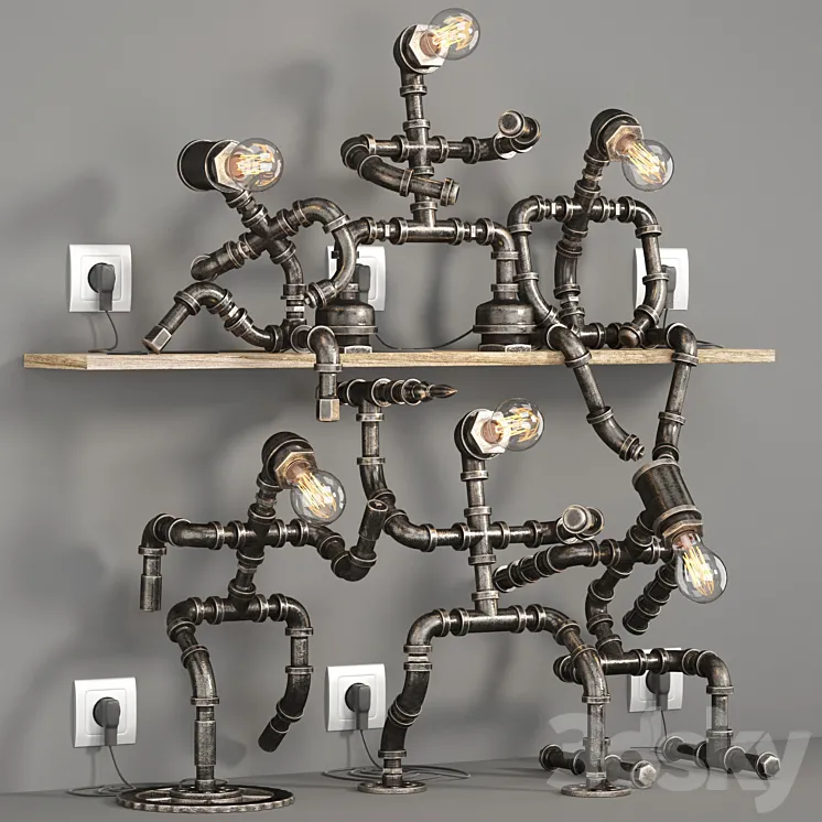 Robot Table Lamp 01 3D Model Free