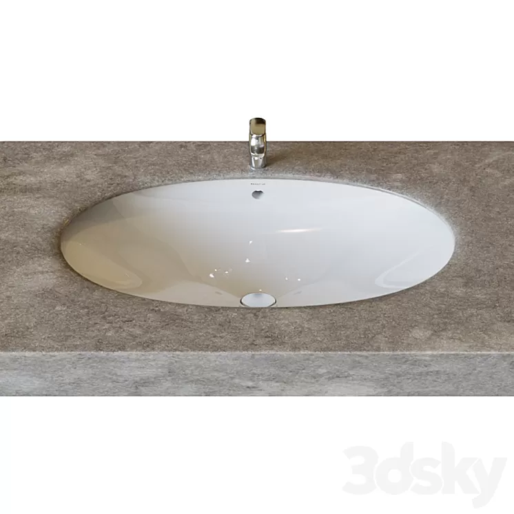 Roca Berna sink 56x42 cm laid on 327871001 3D Model