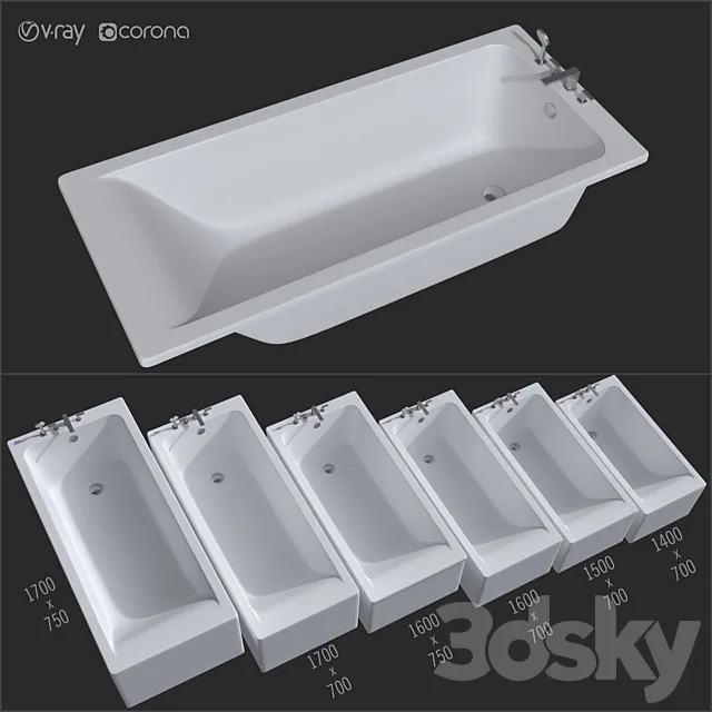 Roca Easy bathtub Article: 248178000 3D Model
