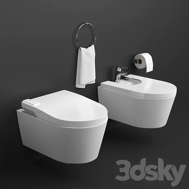 Roca Inspira Wellness Toilet and Bidet 3D Model