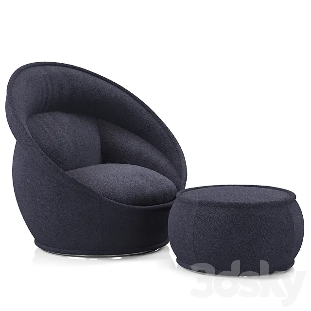Roche Bobois Coiffe Pivoting Armchair 1 3DModel