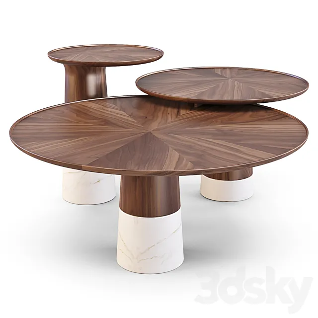 Roche Bobois: Colorado - Coffe and Side Tables 3D Model