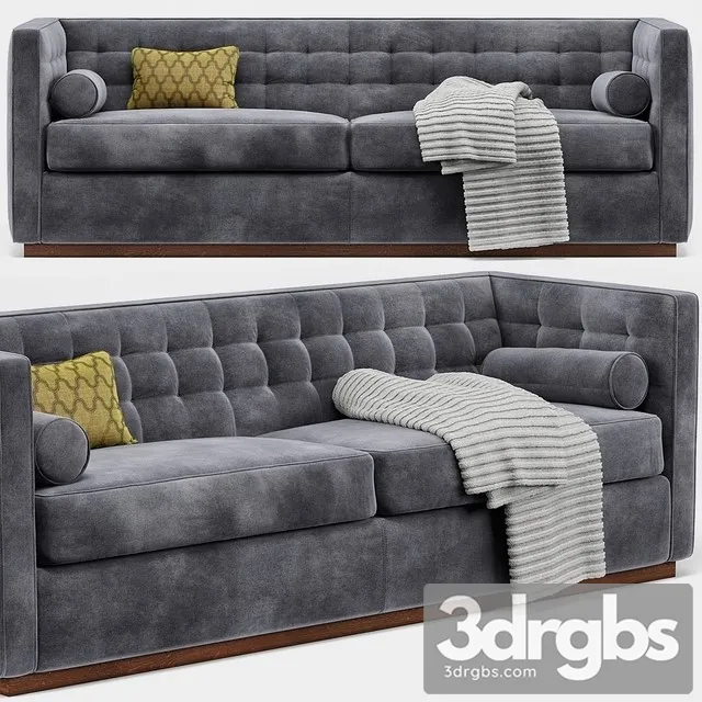 Rochester West Elm Shadow Velvet Sofa 3D Model Free