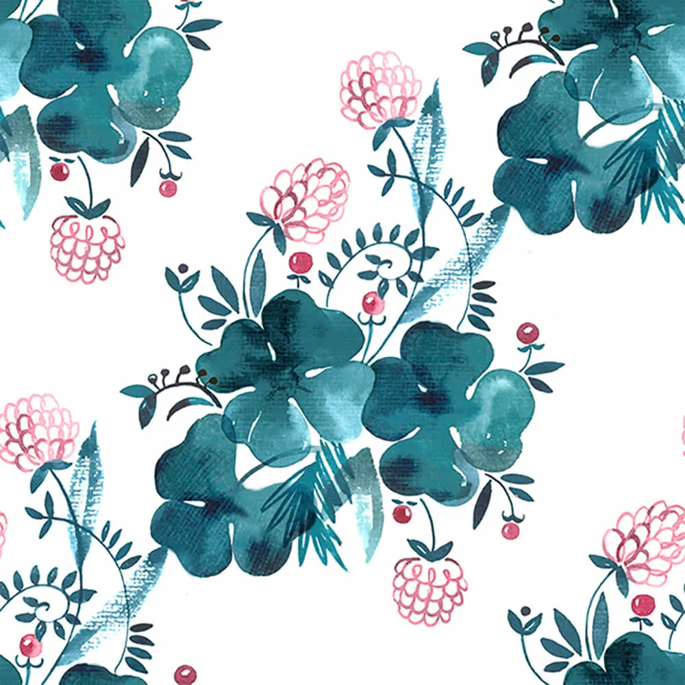 ROCK AND WALL - Wallpaper Blooming clover 3D Model