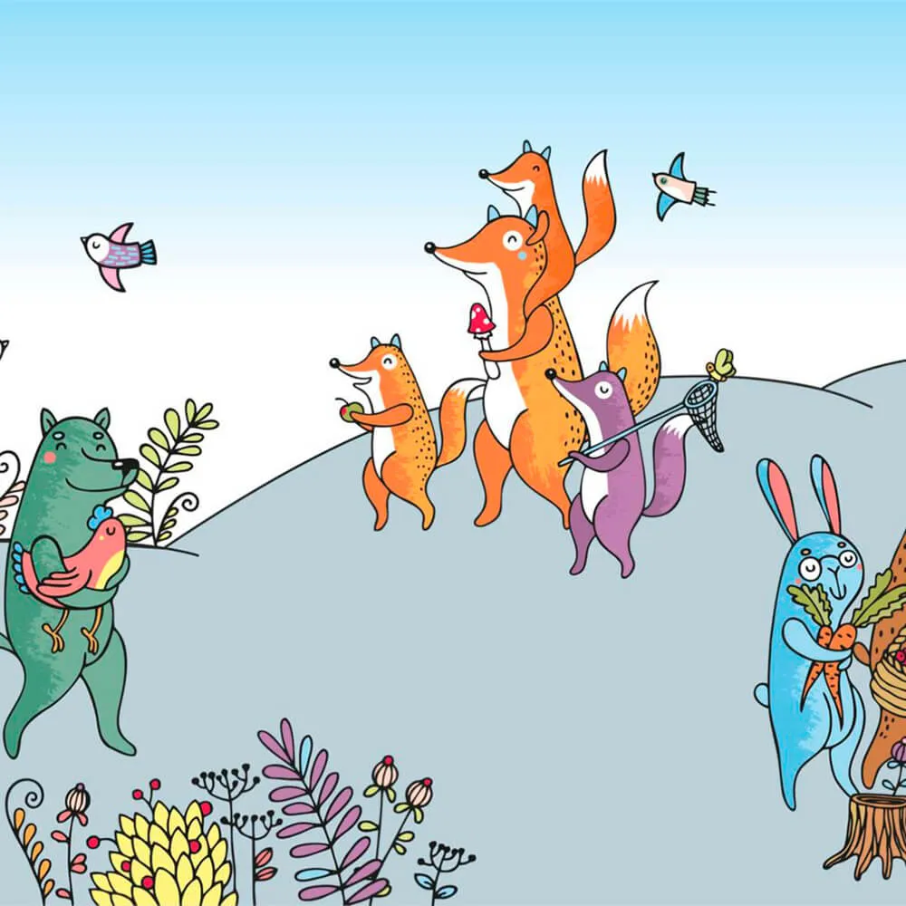 ROCK AND WALL - Wallpaper Forest animals 3D Model