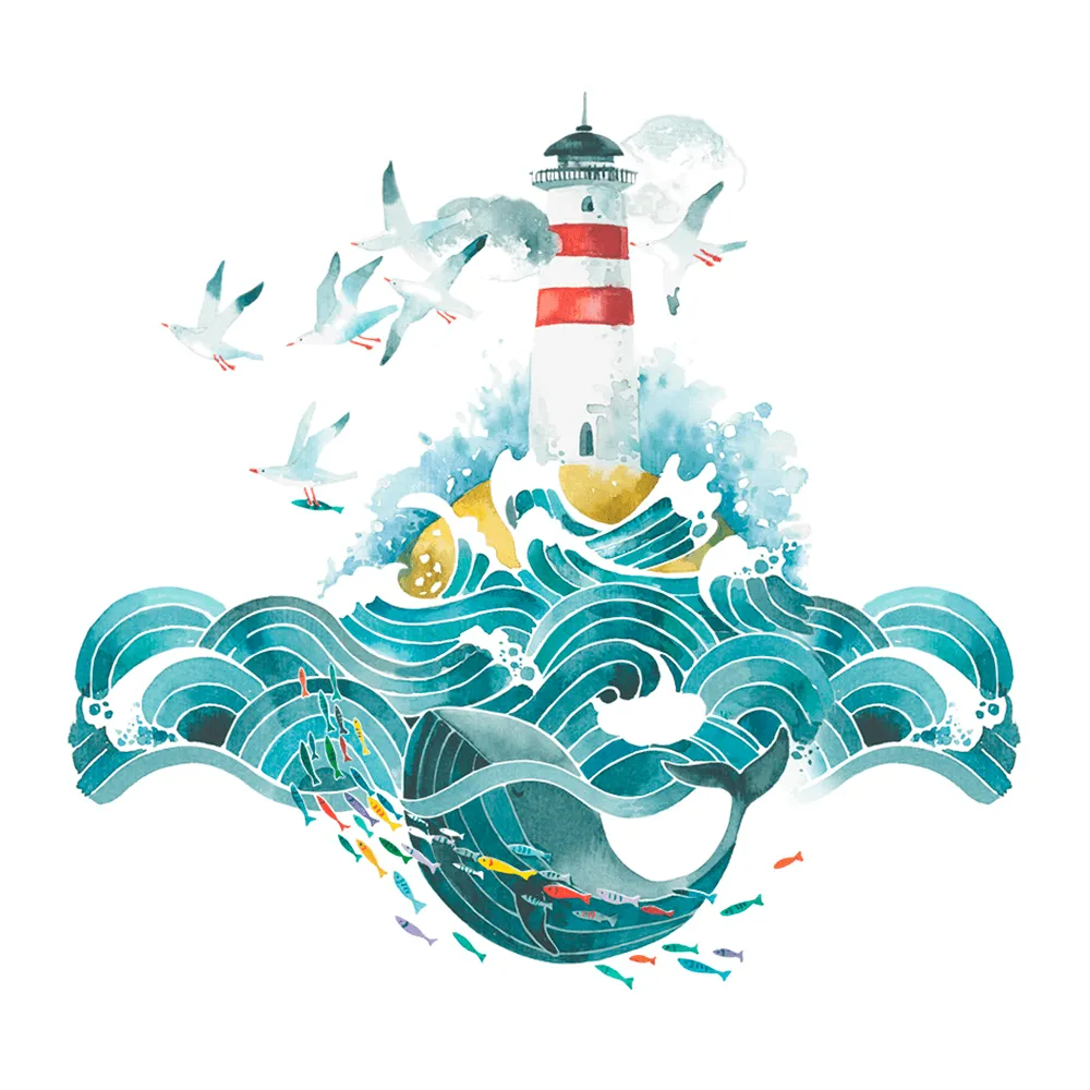 ROCK AND WALL - Wallpaper Lighthouses 3D Model