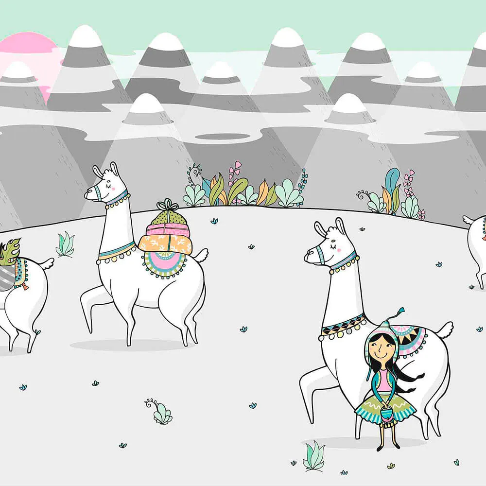 ROCK AND WALL - Wallpaper Llamas 3D Model