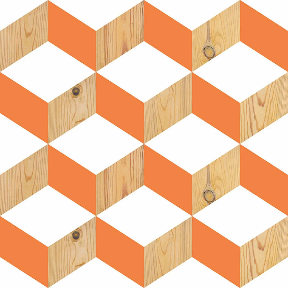 ROCK AND WALL - Wallpaper Orange rhombuses 3D Model