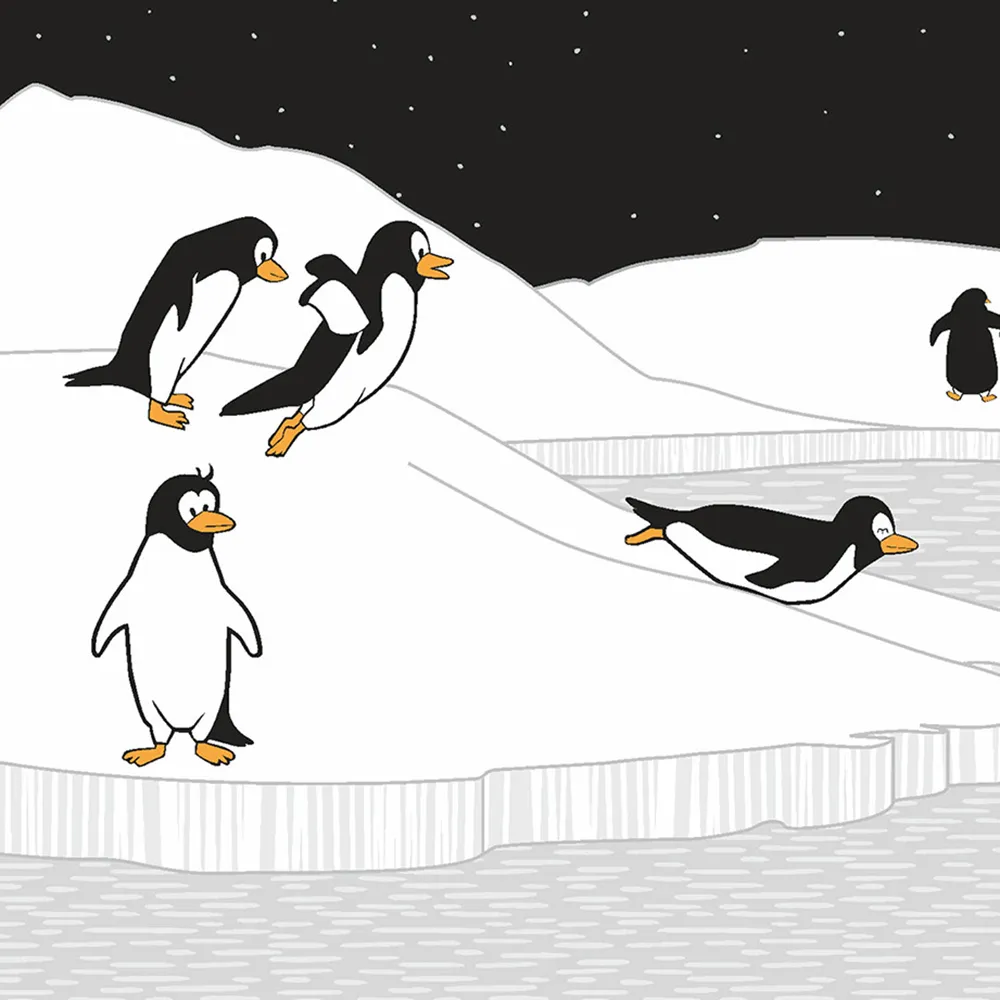 ROCK AND WALL - Wallpaper Penguins 3D Model