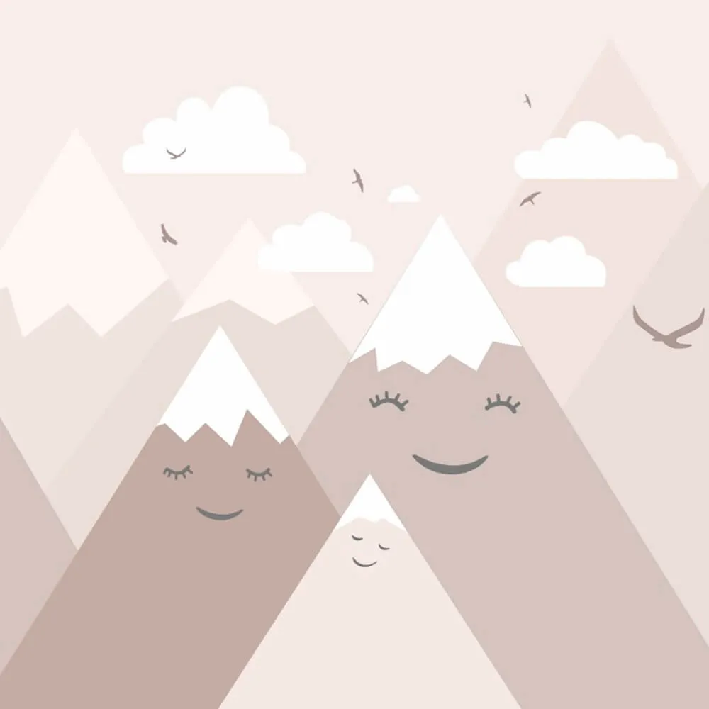 ROCK AND WALL - Wallpaper Pink mountains 3D Model