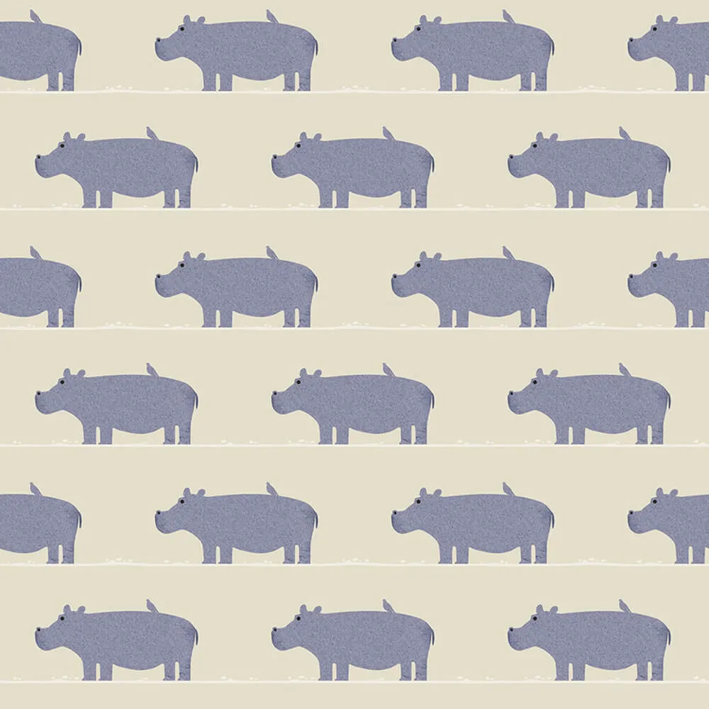 ROCK AND WALL - Wallpaper Purple hippopotamus 3D Model