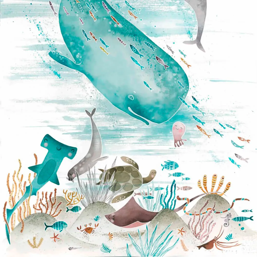 ROCK AND WALL - Wallpaper Sea creatures 3D Model