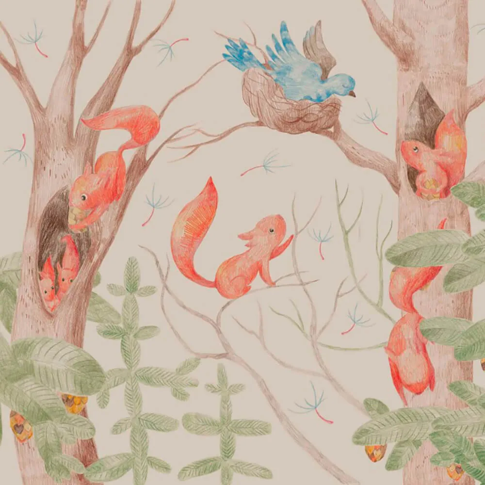 ROCK AND WALL - Wallpaper Squirrels 3D Model