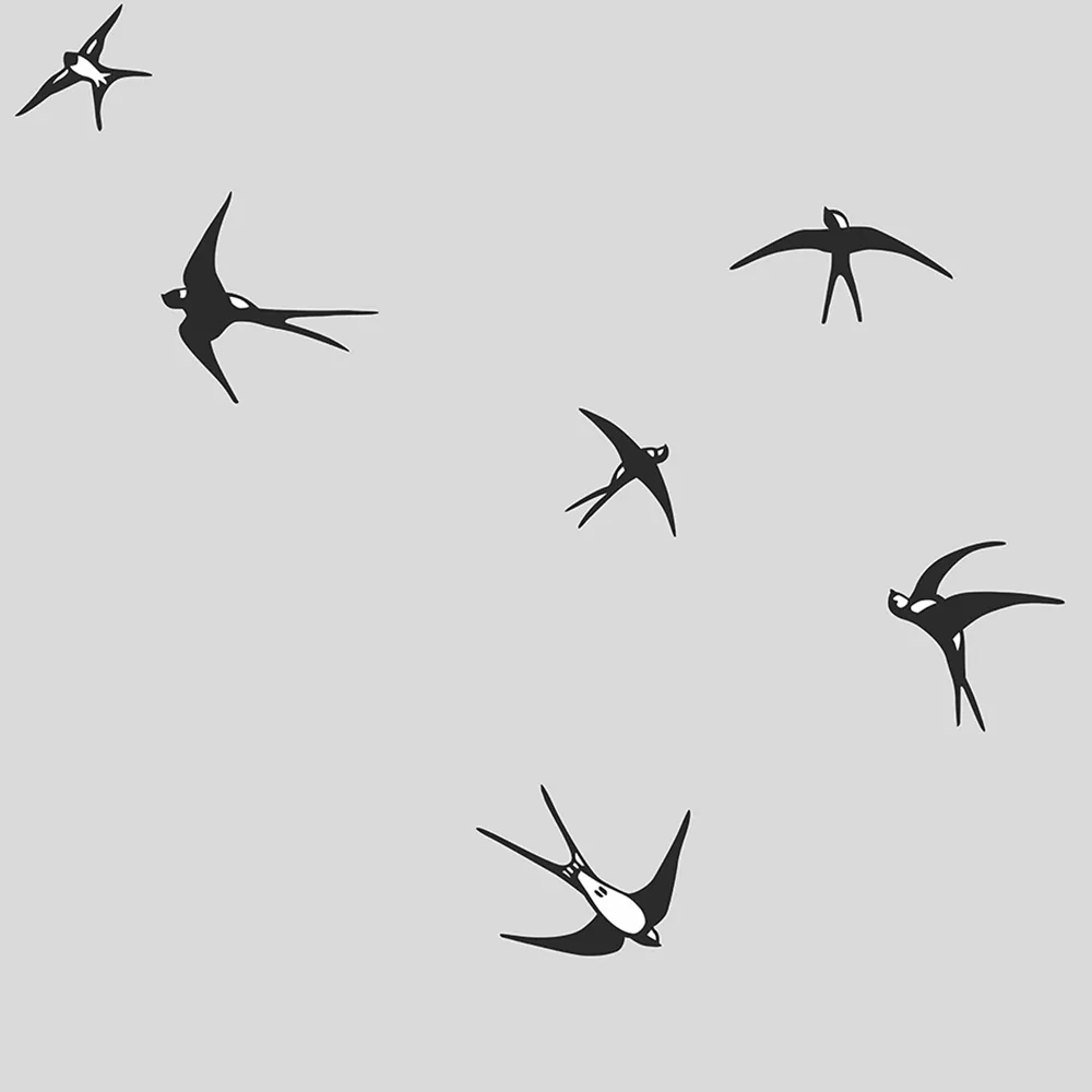 ROCK AND WALL - Wallpaper Swallows 3D Model