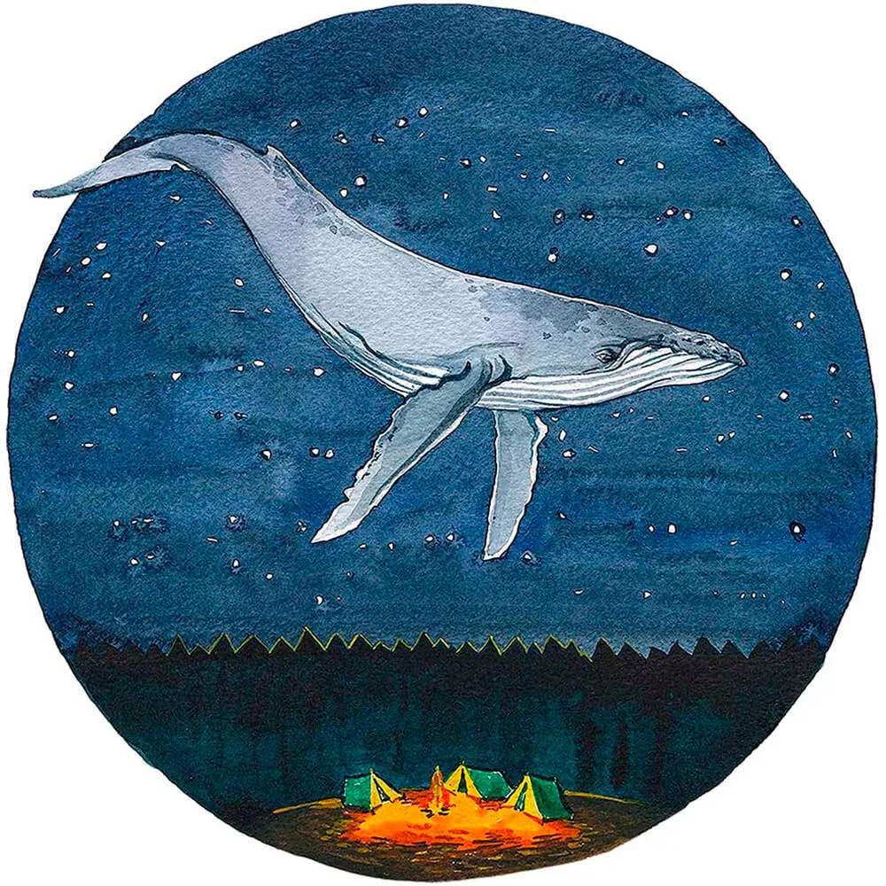 ROCK AND WALL - Wallpaper Whale in the forest 3D Model