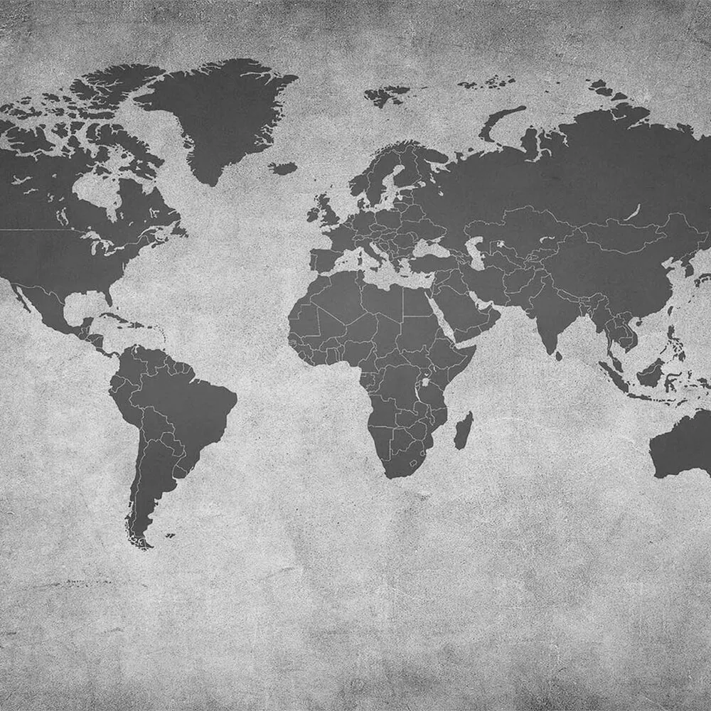 ROCK AND WALL - Wallpaper World map dark gray 3D Model