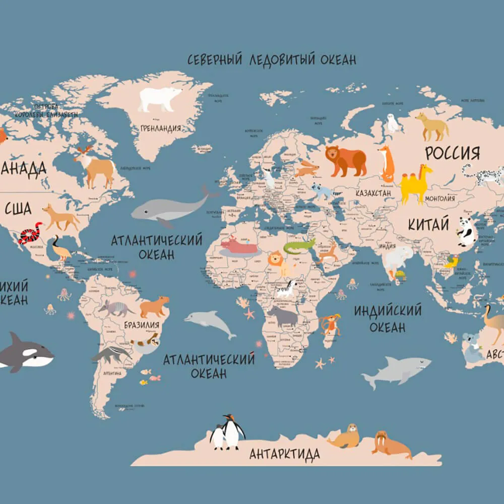 ROCK AND WALL - Wallpaper World map Ocean 3D Model