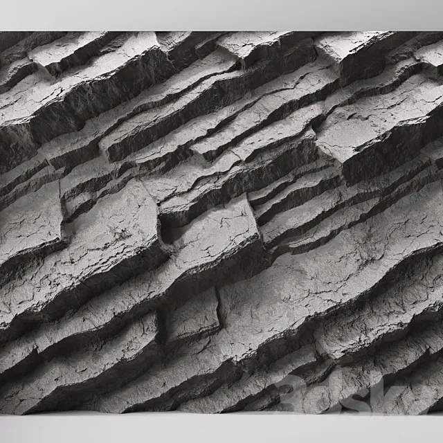 Rock cliff wall №26 3D Model