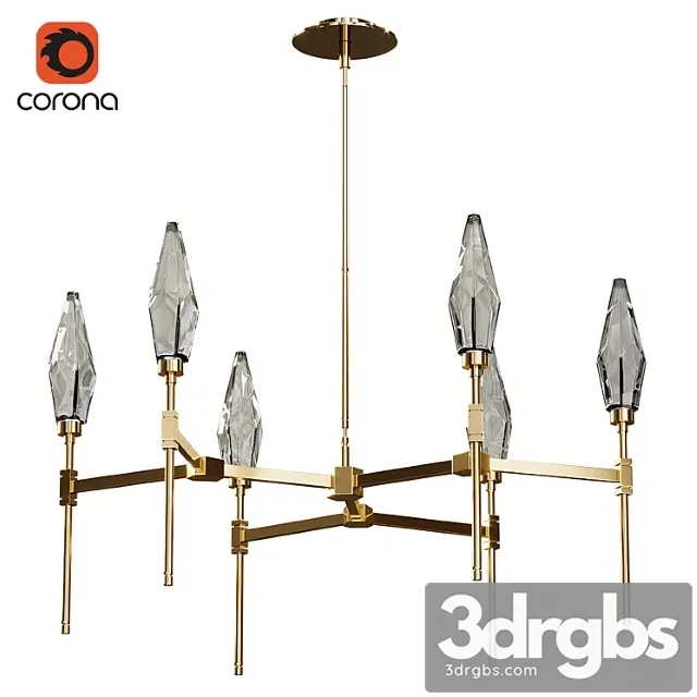 Rock Crystal Round Belvedere Chandelier 3D Model Free