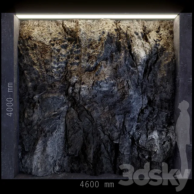 ROCK Decorative wall 2 C4 3D Model