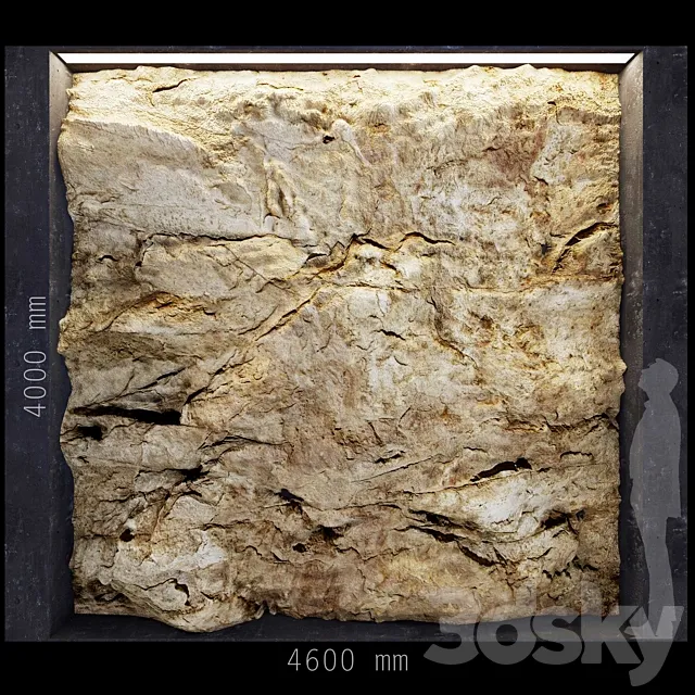 ROCK Decorative wall 2C1 3D Model