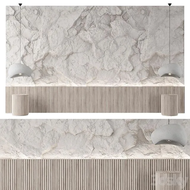 Rock Headboard Of The Bed 3D Model