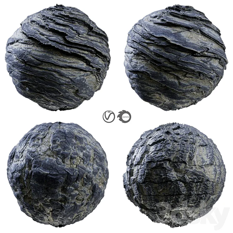 Rock PBR Materials 3 3D Model Free