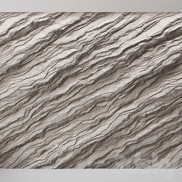 Rock sandstone wall №24 3D Model