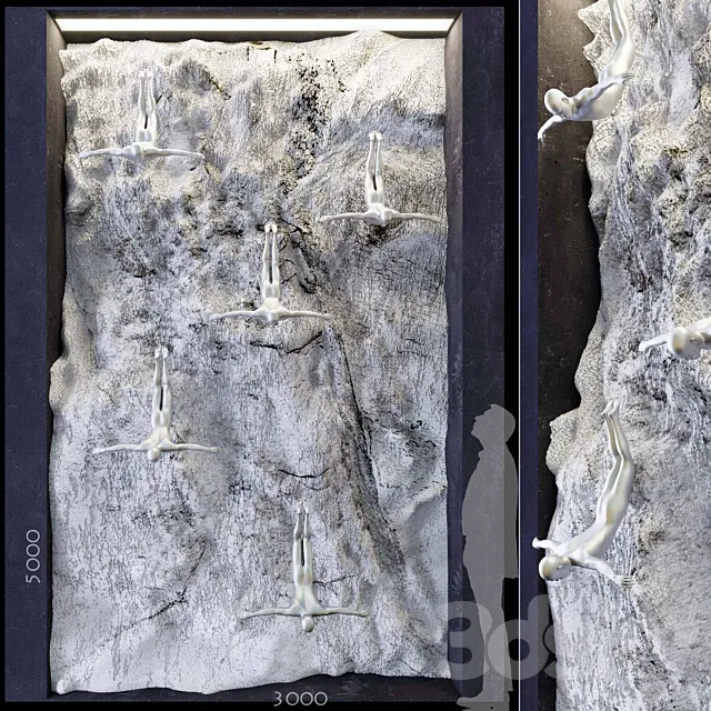 ROCK & Sculpture _ Decorative wall 1 3D Model