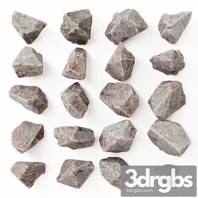 Rock Splinter River Stone 3D Model Free