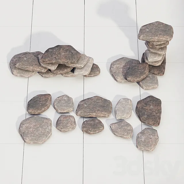Rock stone collection decor 3D Model