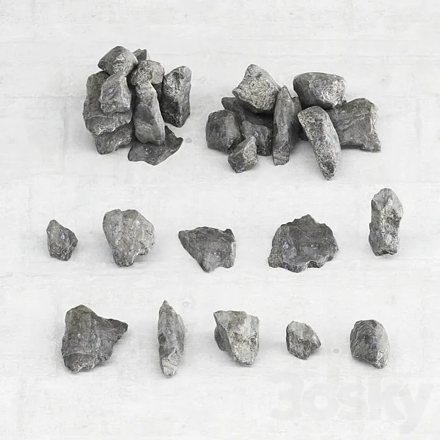 Rock stone collection decorative _ A collection of rock for decoration 3D Model