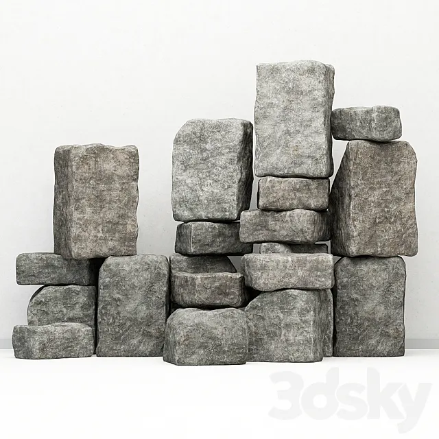 Rock stone collection decorative _ A collection of rock for decoration 3DModel