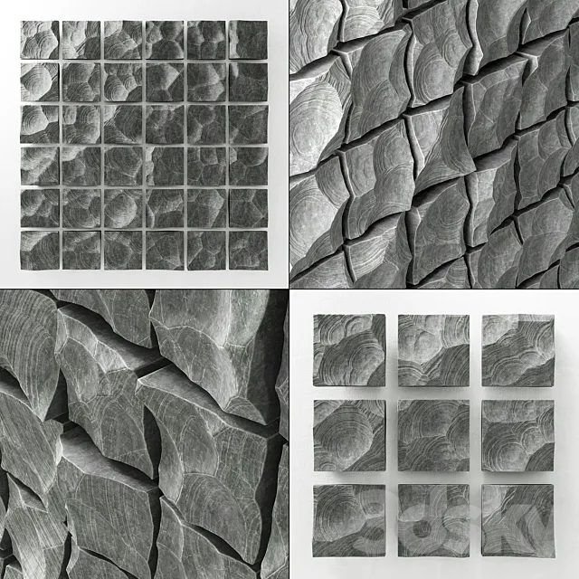 Rock stone decorative panel _ Decorative panel of rock stone 3D Model