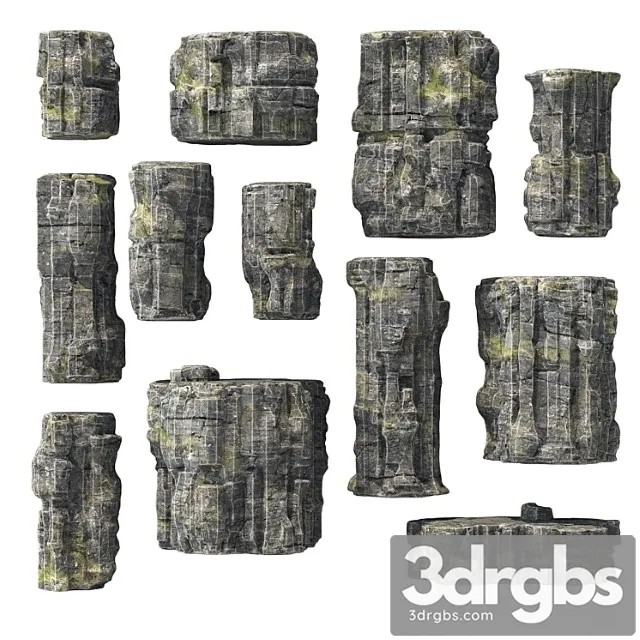 Rock Stone Set 3D Model Free